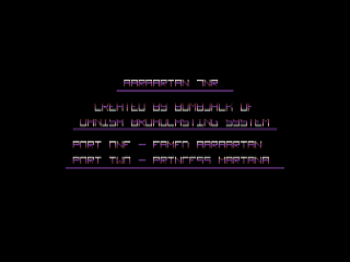 Barbarian title screen for Commodore 64